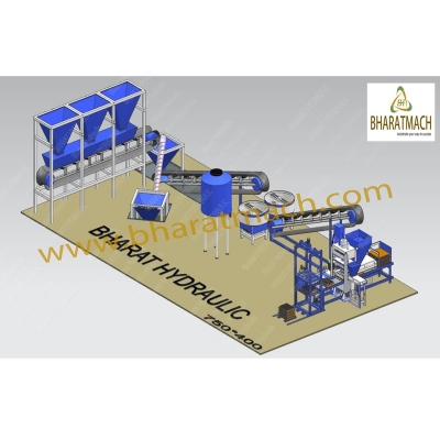 Fully Automatic Fly Ash brick Machine with Batching plant - BHF-300 24cvt.